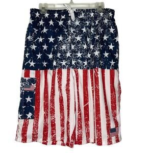 Canyon Creek USA Flag Swim Trunks XL Patriotic American Red White Board Shorts